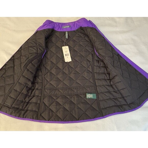 LAUREN RALPH LAUREN Purple Puffer Vest Women Medium Quilted Full Zip NEW! - Picture 9 of 11